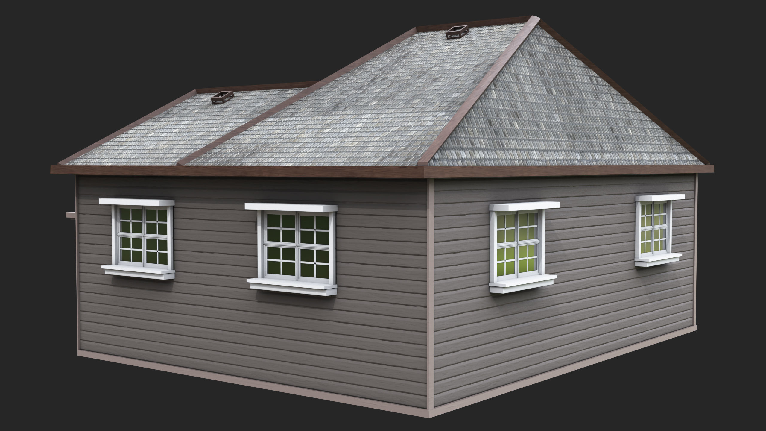 House 02 All PBR Unity UE Textures Included Low-poly 3D model_6