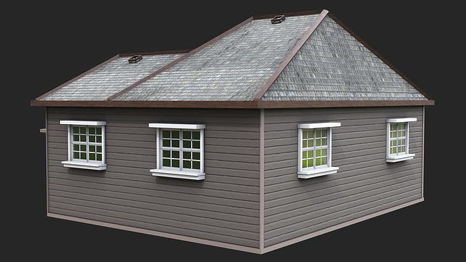 House 02 All PBR Unity UE Textures Included Low-poly 3D model 7