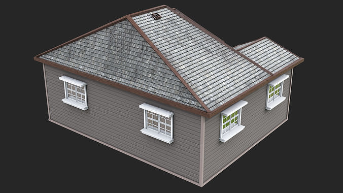 House 02 All PBR Unity UE Textures Included Low-poly 3D model 5