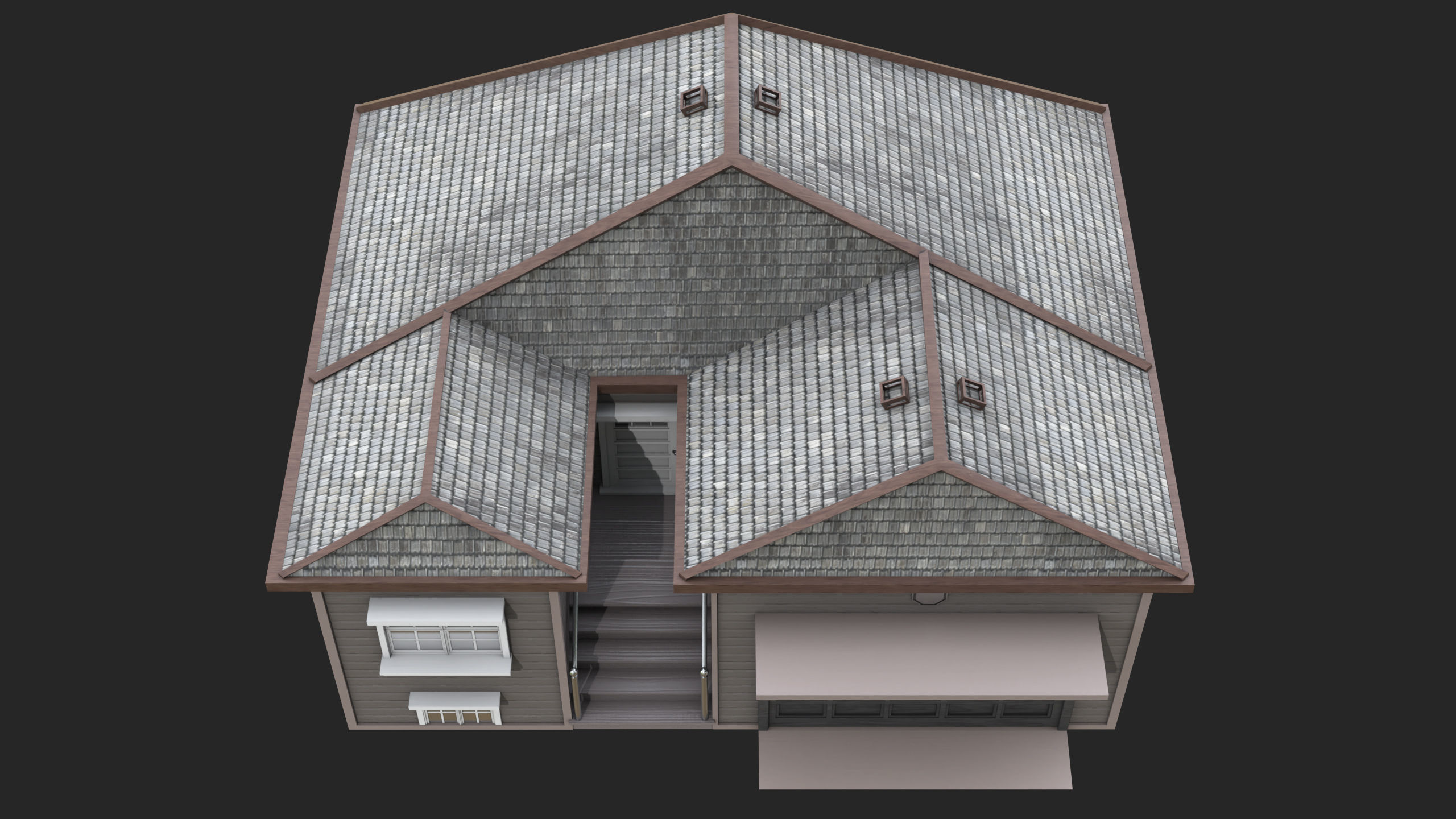 House 02 All PBR Unity UE Textures Included Low-poly 3D model_12