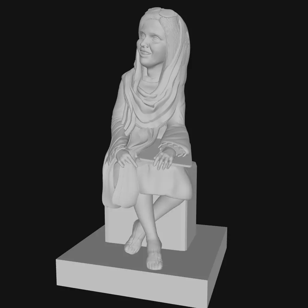 FEMALE - GIRL ON BENCH- HUMAN- CHARACTER- FIGURE- PERSON- WOMAN 3D print model