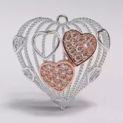 The Viral Heart Pendant 3D print model
