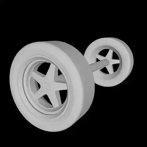 TOY CAR WHEELS WITH SHAFT 2- SPARE PARTS- TOY WHEELS