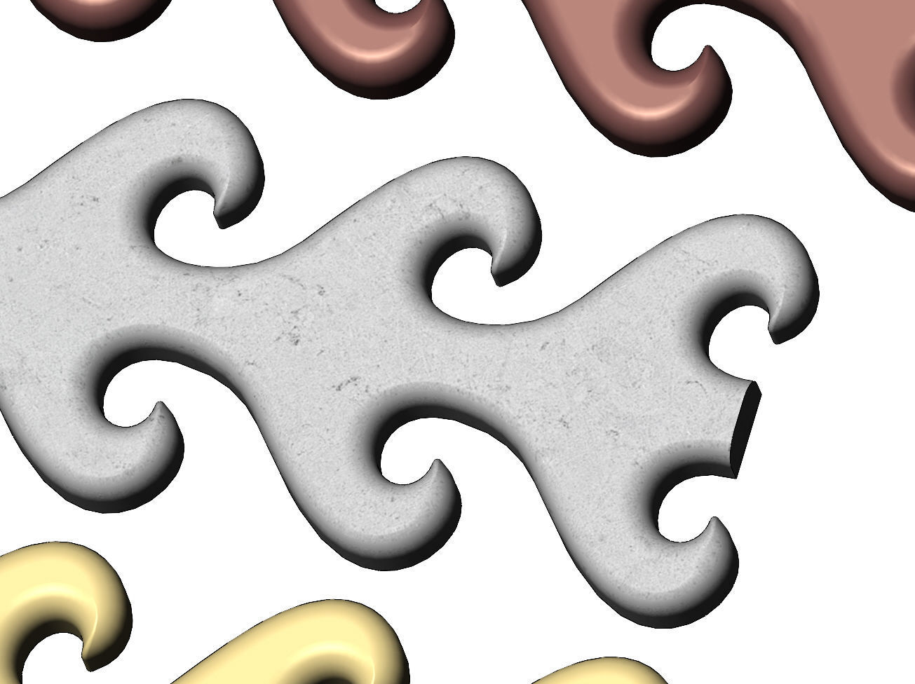 Wave greek key strips onlay cornices and friezes relief  3D print model_6