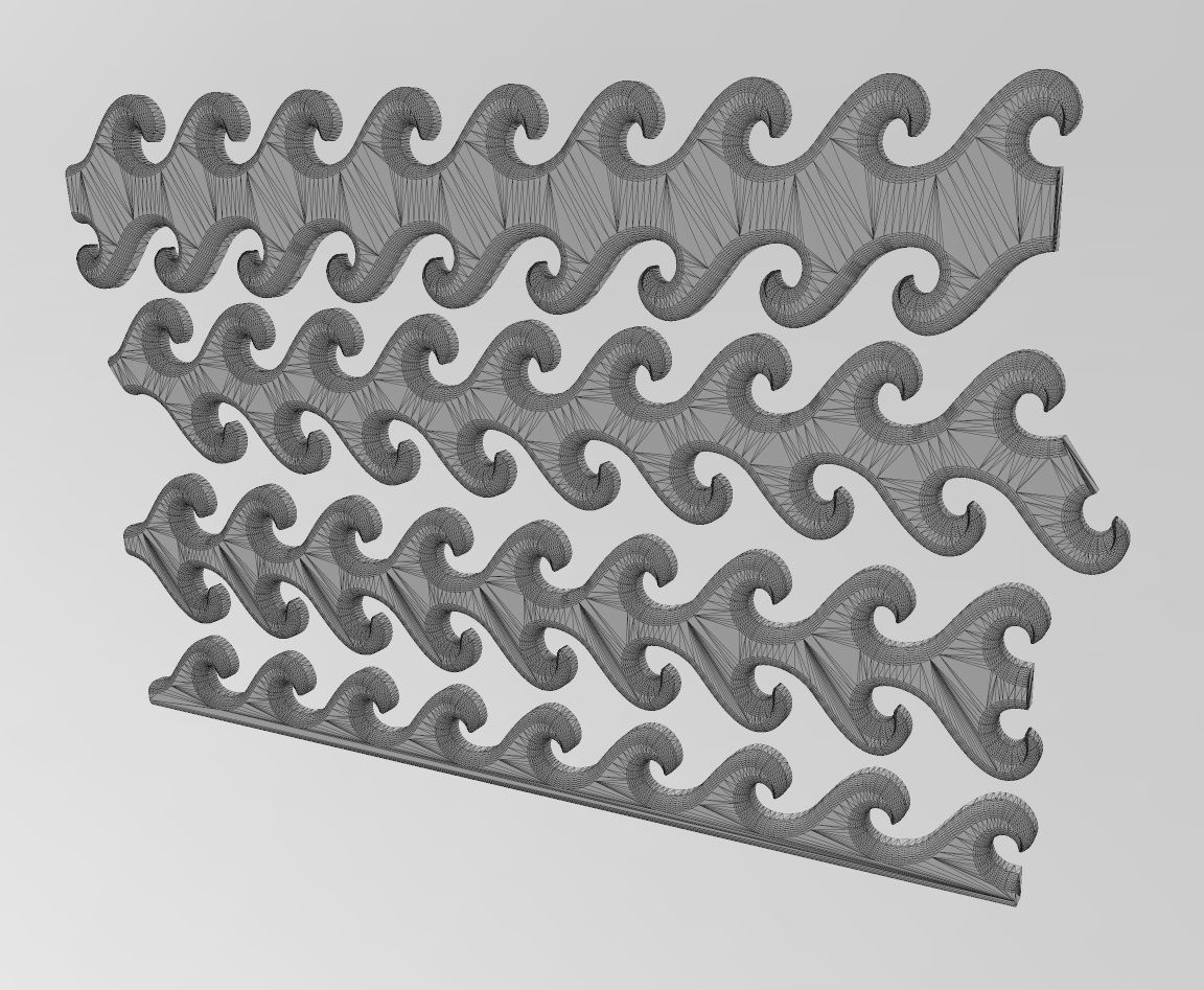 Wave greek key strips onlay cornices and friezes relief  3D print model_11