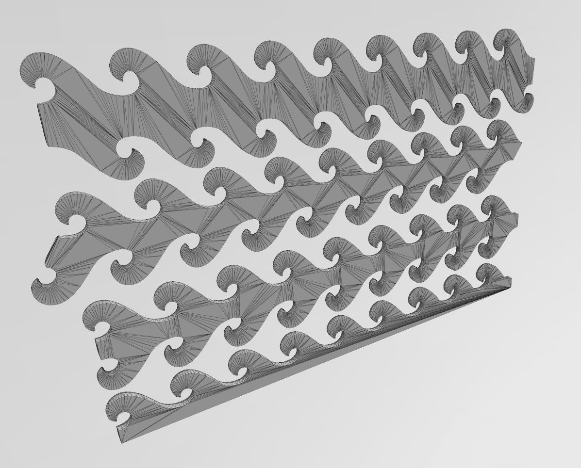 Wave greek key strips onlay cornices and friezes relief  3D print model_12