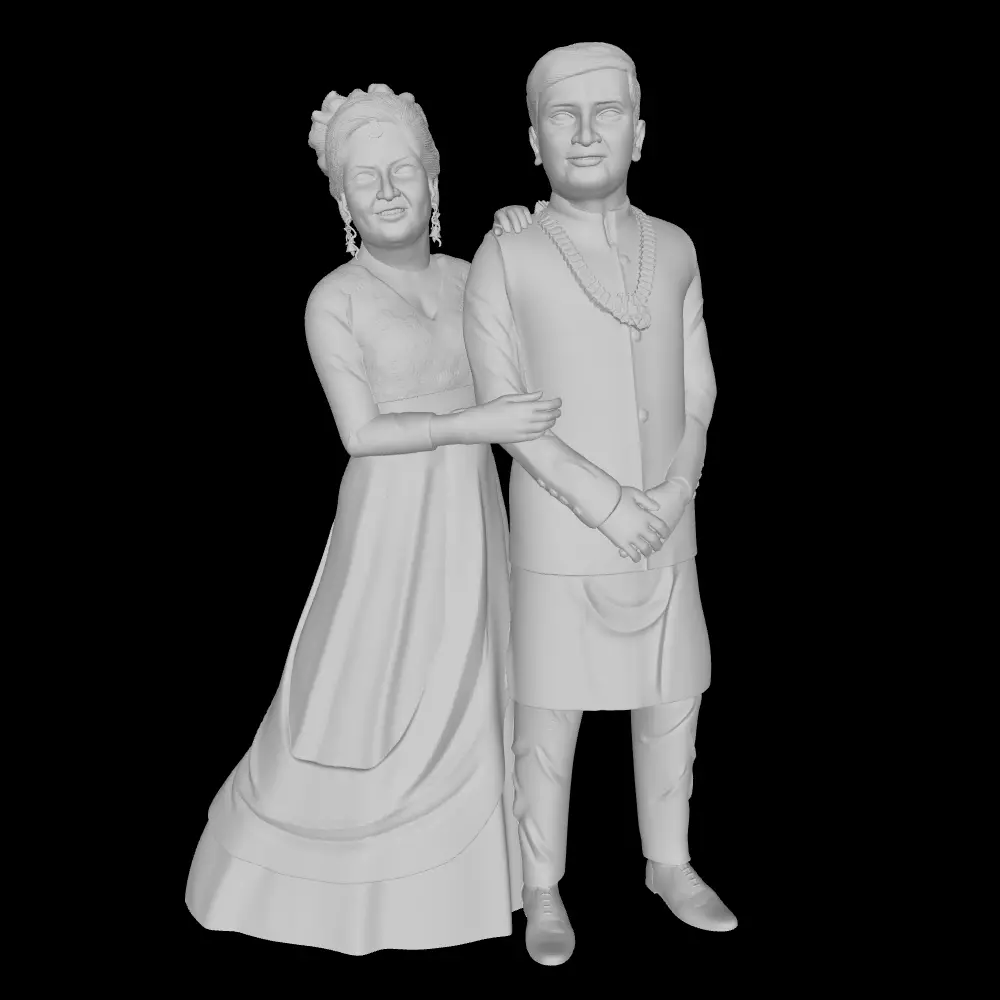 MATURE COUPLE 3 - INDIAN- RICH - WEDDING - BRIDE AND GROOM 3D print model