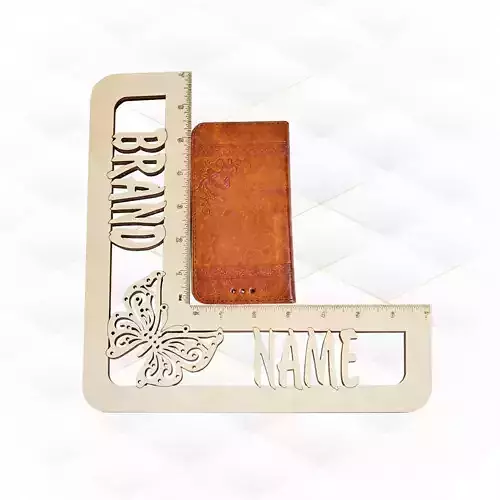 Ruler with butterfly silhouette svg dxf design laser cut 3D print model