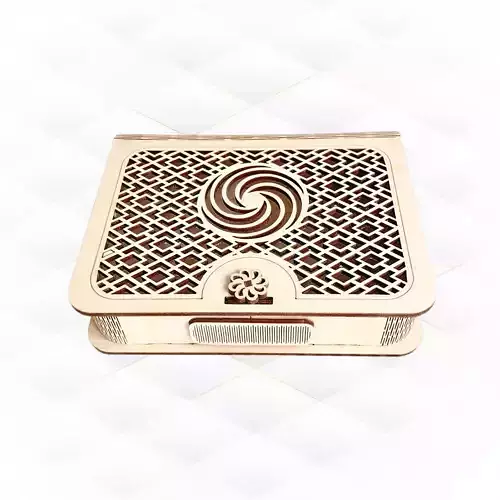 Gift Picture Box with pattern svg dxf design for laser cut