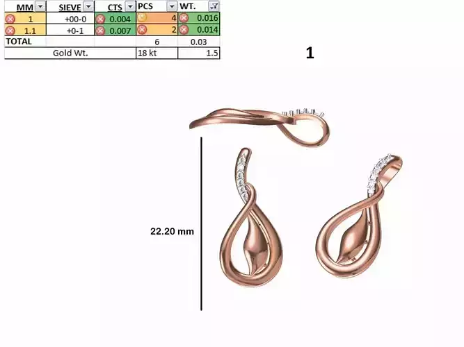 Light Weight Pendant STL OBJ FBX JCD Details