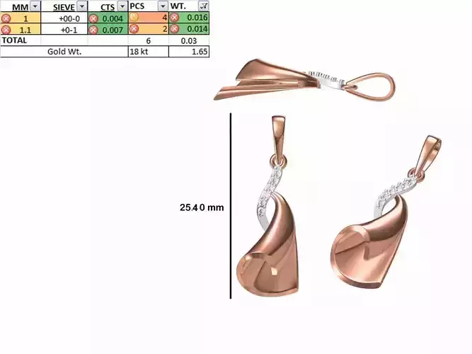 Light Weight Pendant STL OBJ FBX JCD Details