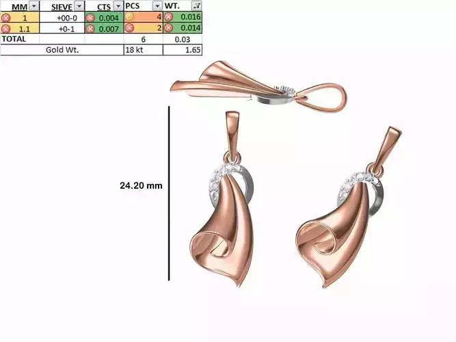 Light Weight Pendant STL OBJ FBX JCD Details