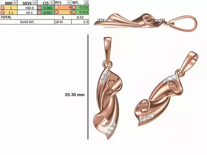 Light Weight Pendant STL OBJ FBX JCD Details