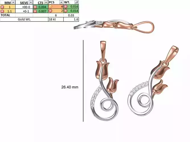 Light Weight Pendant STL OBJ FBX JCD Details