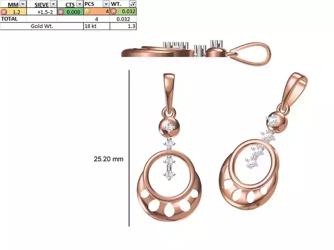 Light Weight Pendant STL OBJ FBX JCD Details