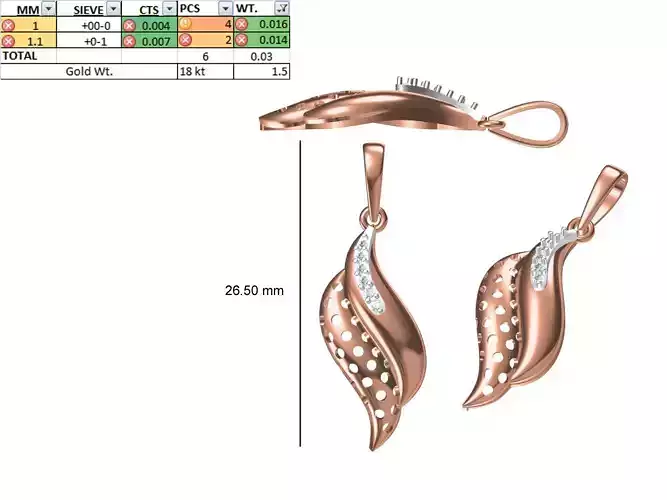 Light Weight Pendant STL OBJ FBX JCD Details