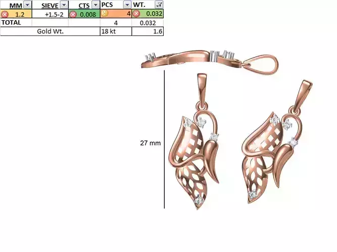 Light Weight Pendant STL OBJ FBX JCD Details