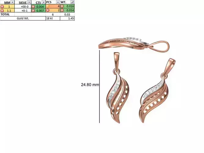 Light Weight Pendant STL OBJ FBX JCD Details