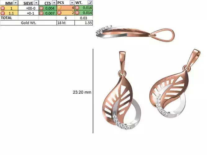 Light Weight Pendant STL OBJ FBX JCD Details