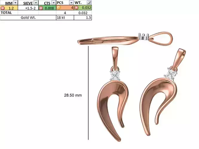 Light Weight Pendant STL OBJ FBX JCD Details