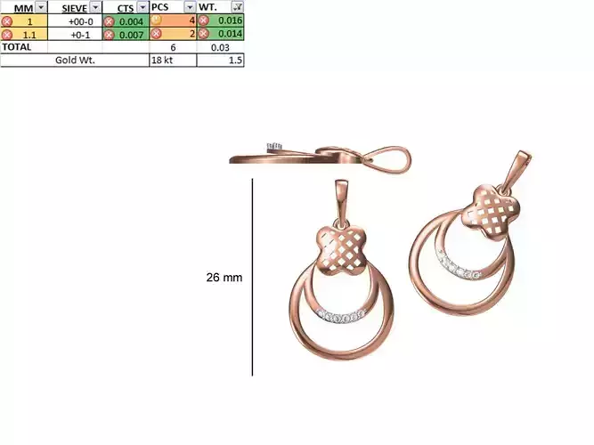 Light Weight Pendant STL OBJ FBX JCD Details