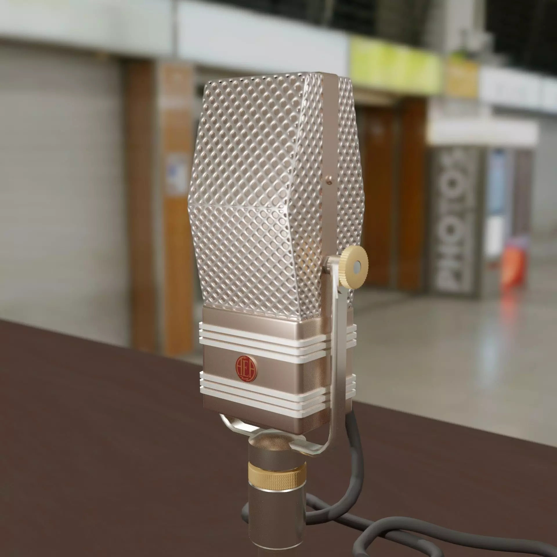 Retro AEA A440 Phantom Microphone Low-poly 3D model