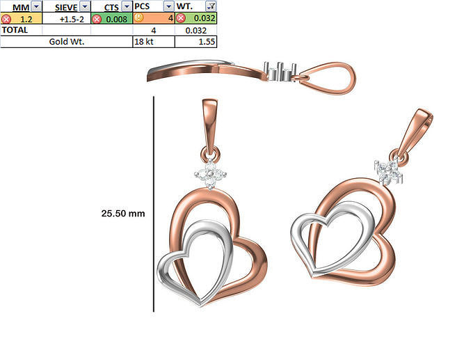 Heart Light Weight Pendant STL OBJ FBX JCD Details 3D print model
