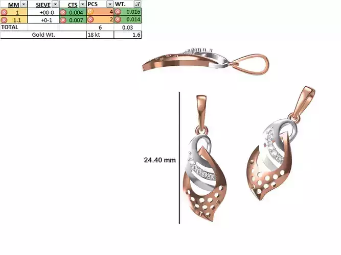 Light Weight Pendant STL OBJ FBX JCD Details