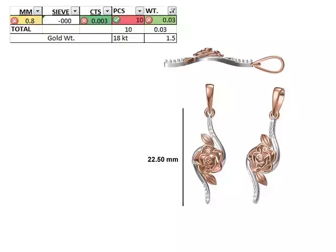 Light Weight Pendant STL OBJ FBX JCD Details