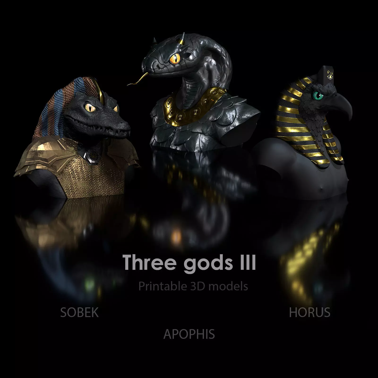 3-Pack - 20 Percent Discount Gods Anubis Sobek Apophis Horus 3D print model_0