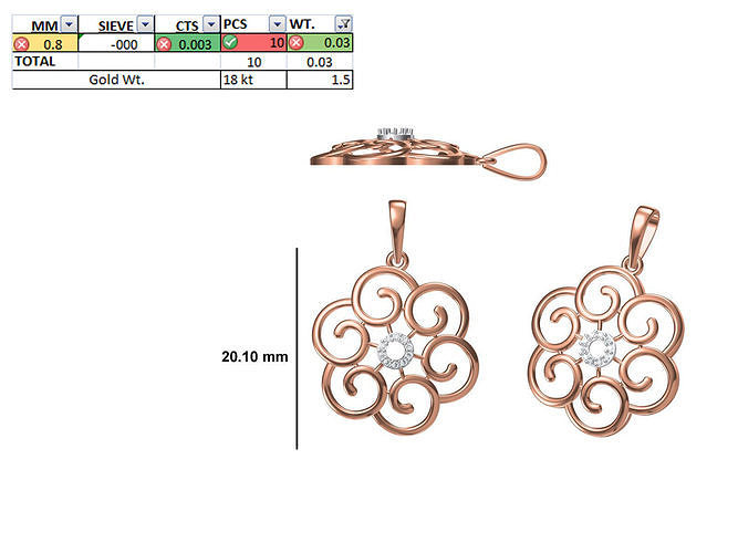 Light Weight Pendant STL OBJ FBX JCD Details 3D print model