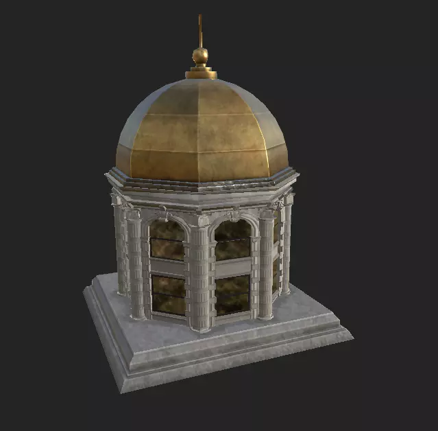 Roof Dome Low-poly 3D model_0