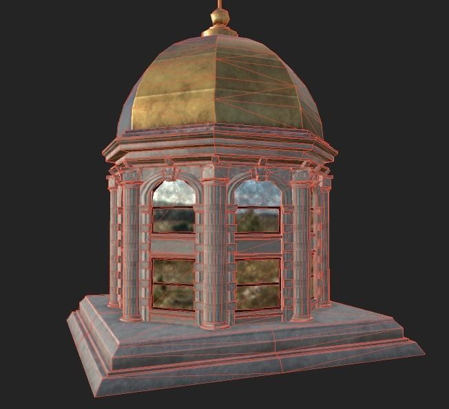 Roof Dome Low-poly 3D model_5