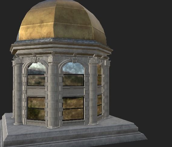 Roof Dome Low-poly 3D model_4