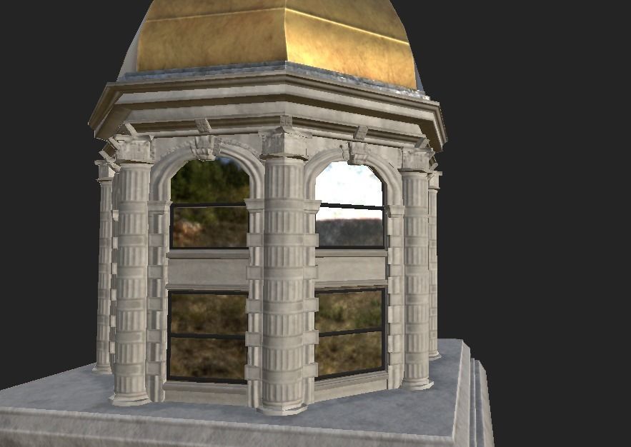 Roof Dome Low-poly 3D model_2