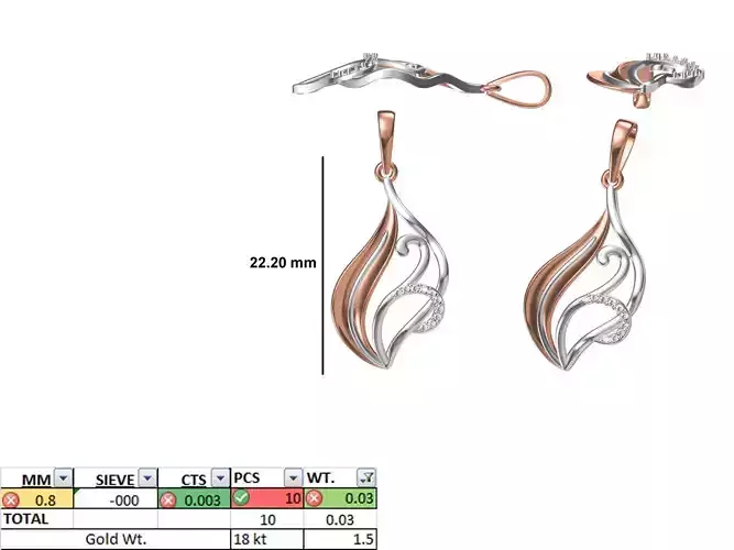 Light Weight Pendant STL OBJ FBX JCD Details