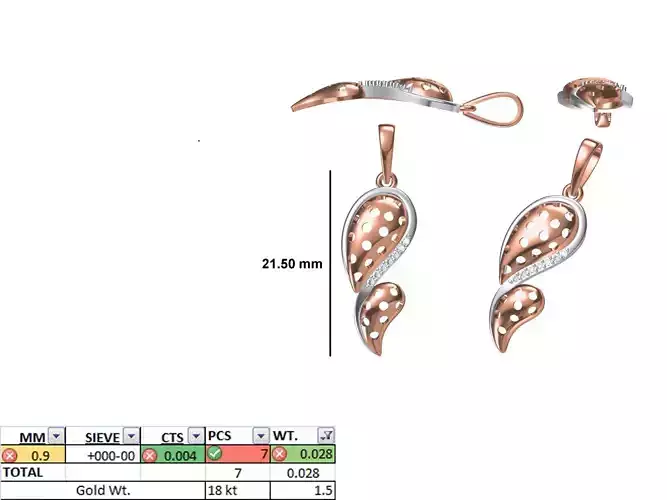 Light Weight Pendant STL OBJ FBX JCD Details