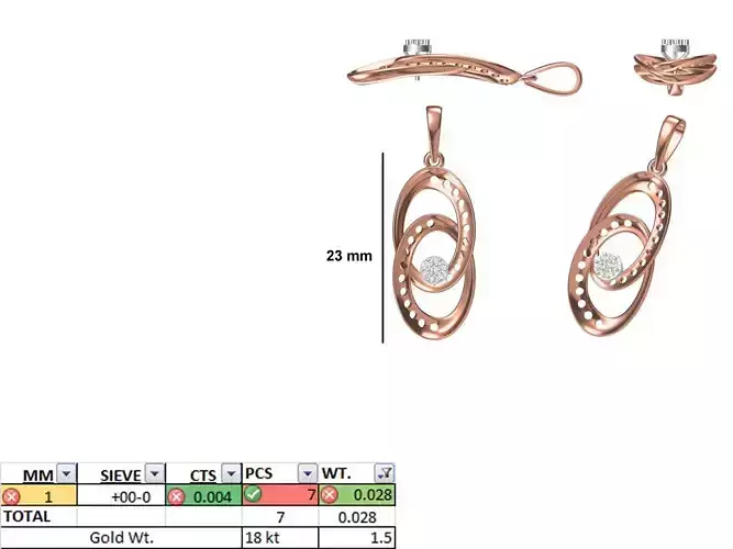 Light Weight Pendant STL OBJ FBX JCD Details