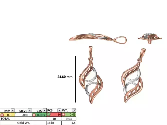 Light Weight Pendant STL OBJ FBX JCD Details