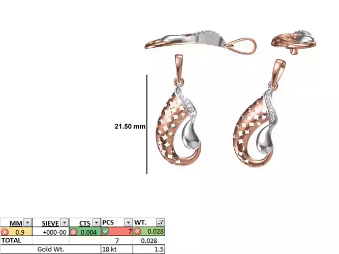 Light Weight Pendant STL OBJ FBX JCD Details