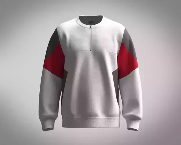 Mens-Multi Color Cut And Sew Sweatshirt