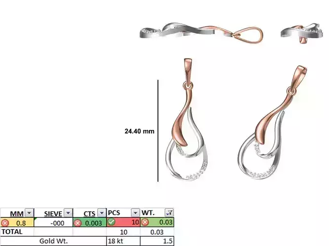 Light Weight Pendant STL OBJ FBX JCD Details