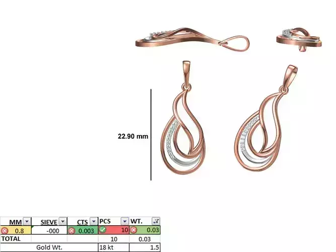 Light Weight Pendant STL OBJ FBX JCD Details