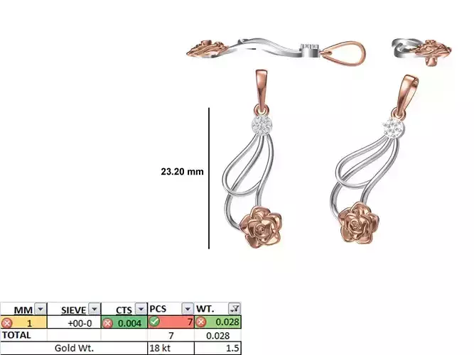 Light Weight Pendant STL OBJ FBX JCD Details