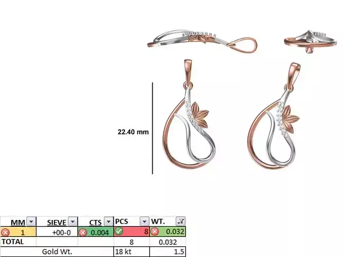 Light Weight Pendant STL OBJ FBX JCD Details