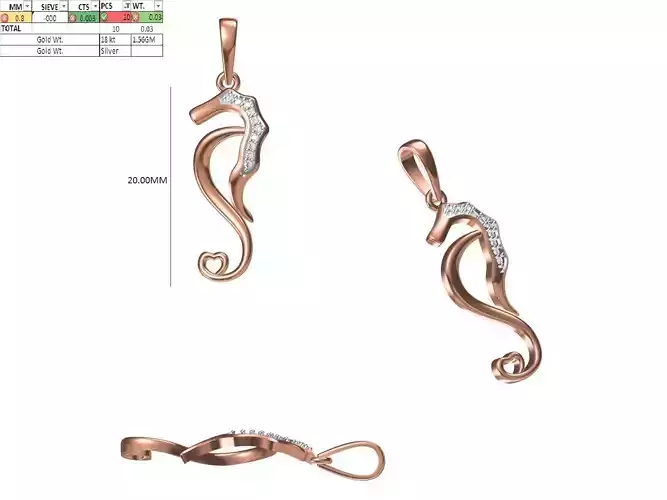 Light Weight Pendant STL OBJ FBX JCD Details