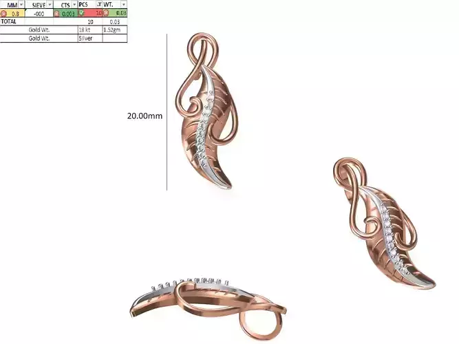 Light Weight Pendant STL OBJ FBX JCD Details