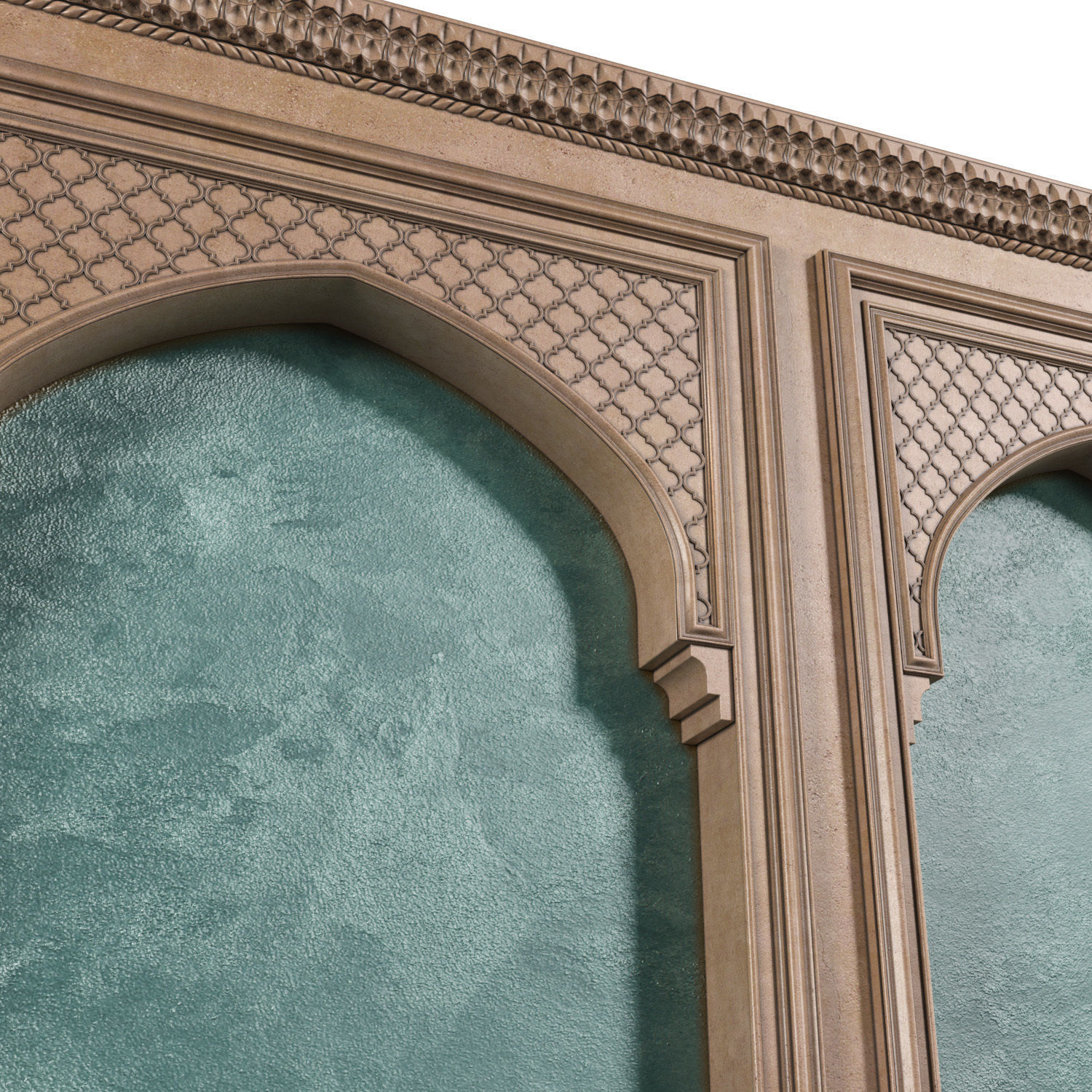 Arch in oriental style Arab decorative wall 3D model_1