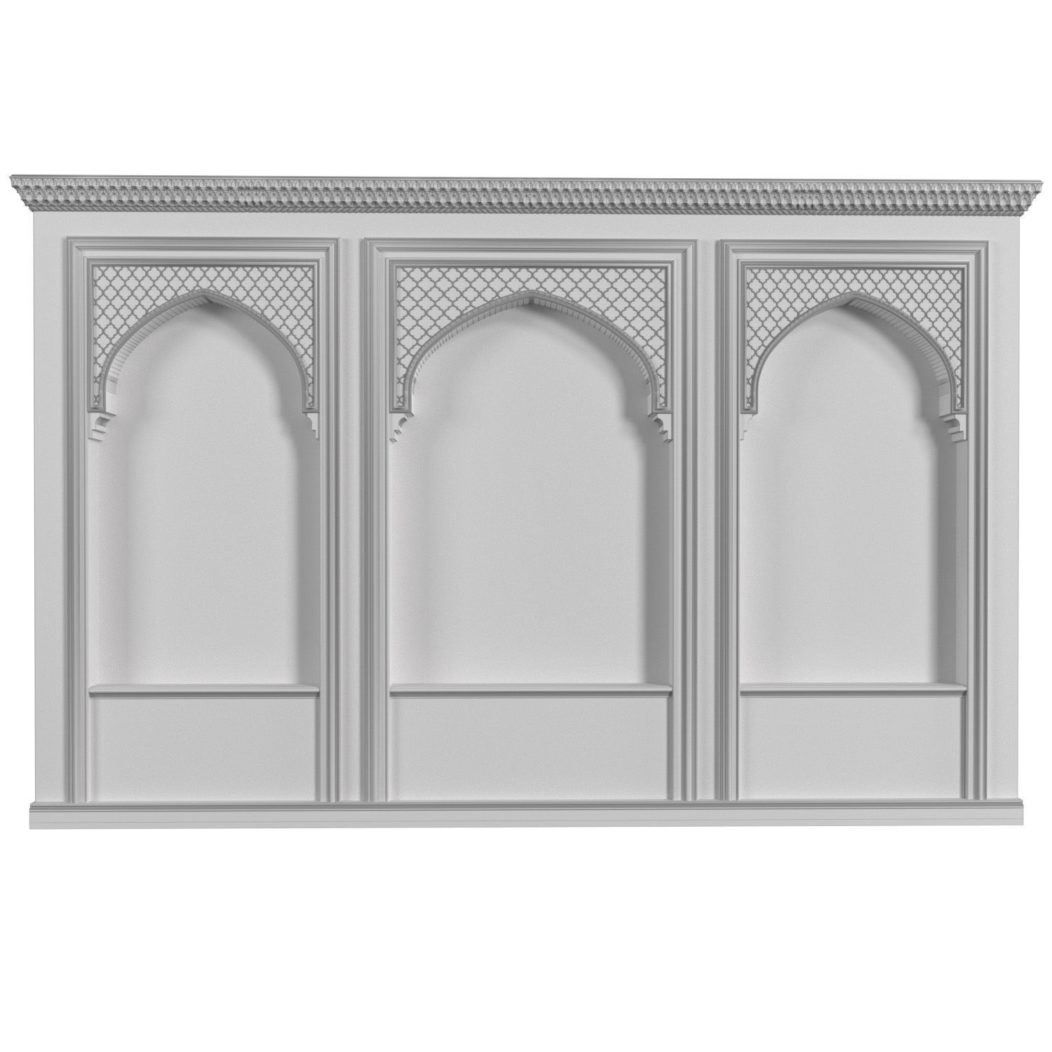 Arch in oriental style Arab decorative wall 3D model_2