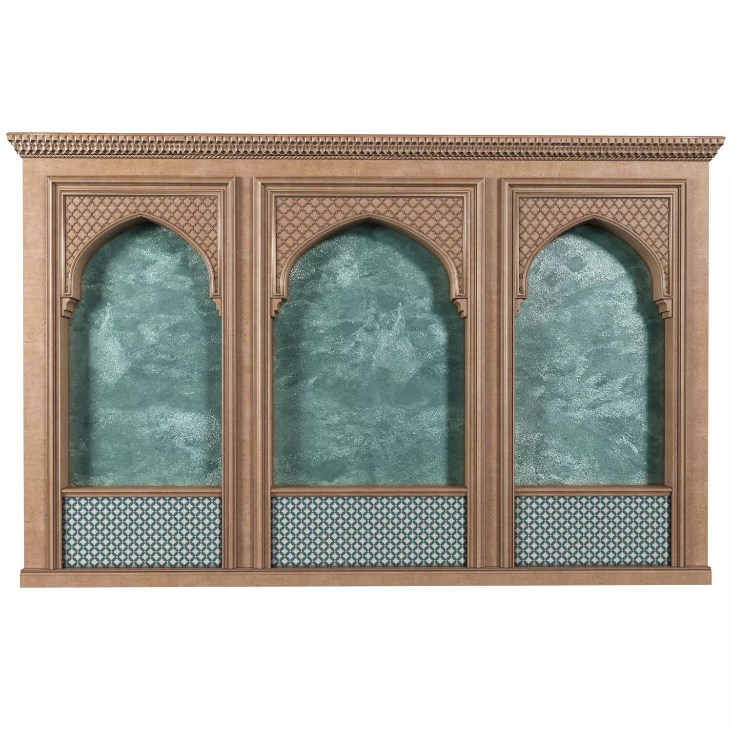 Arch in oriental style Arab decorative wall 3D model_0